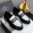 Original Prada Black and White Loafers - Men's Size 47 - 2