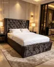 Italian Material Double Bed Frame - 2