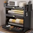 2-Tier Anti-Rust Dish Rack Cabinet with Drawers - 2