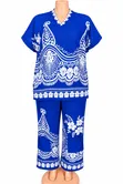 Women's Plus Size Palm Print V-Neck Tee and Joggers Set - 4