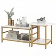 2-Tier Coffee Table Set - White & Gold - 1