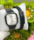 Casio Stainless Steel Quartz Watch & Bracelet Set - 3