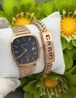 Casio Stainless Steel Quartz Watch & Bracelet Set - 4
