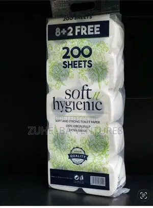 Soft Hygienic Tissue (10 Packs, 200 Sheets Each)
