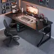 Office Studio Study Desk with Bookshelf - 4