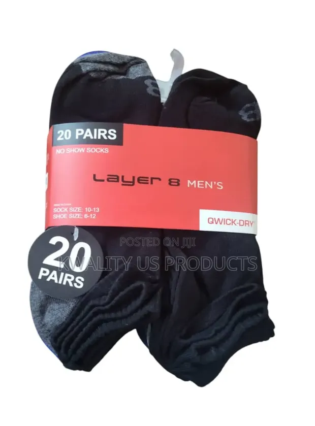 Layer 8 Men's No-Show Socks - 20 Pairs - 1