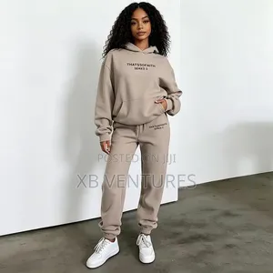 2 Piece Khaki Hoodie and Jogger Set for Women