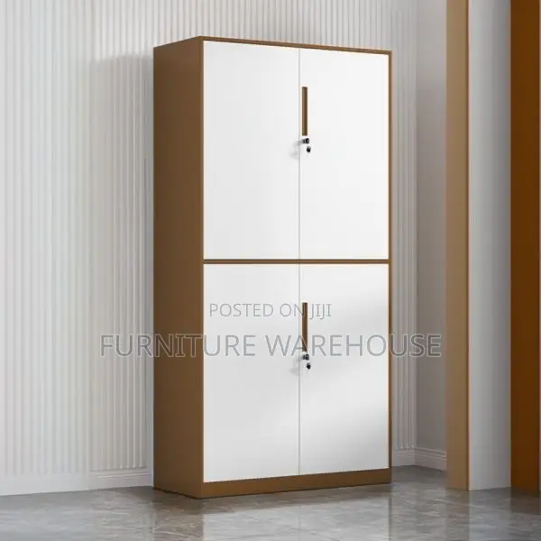 Modern Four-Door Metal Office Storage Cabinet - 1