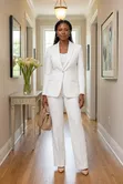 White Long Sleeve Suit - Women's - 1