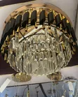 ESL Remote Control Chandelier Fan with LED Light - Black & Gold - 2