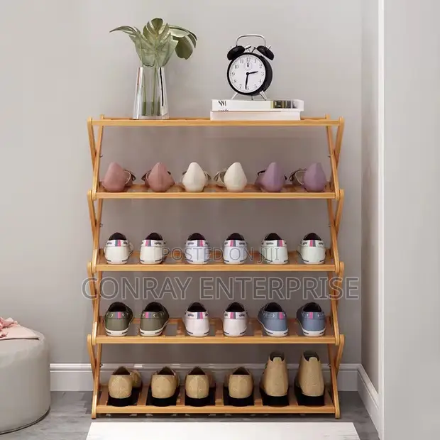 Foldable Bamboo Shoe Rack - 1