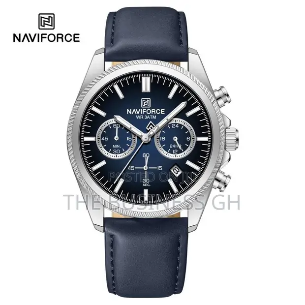 Naviforce Men's Leather Strap Watch - 1
