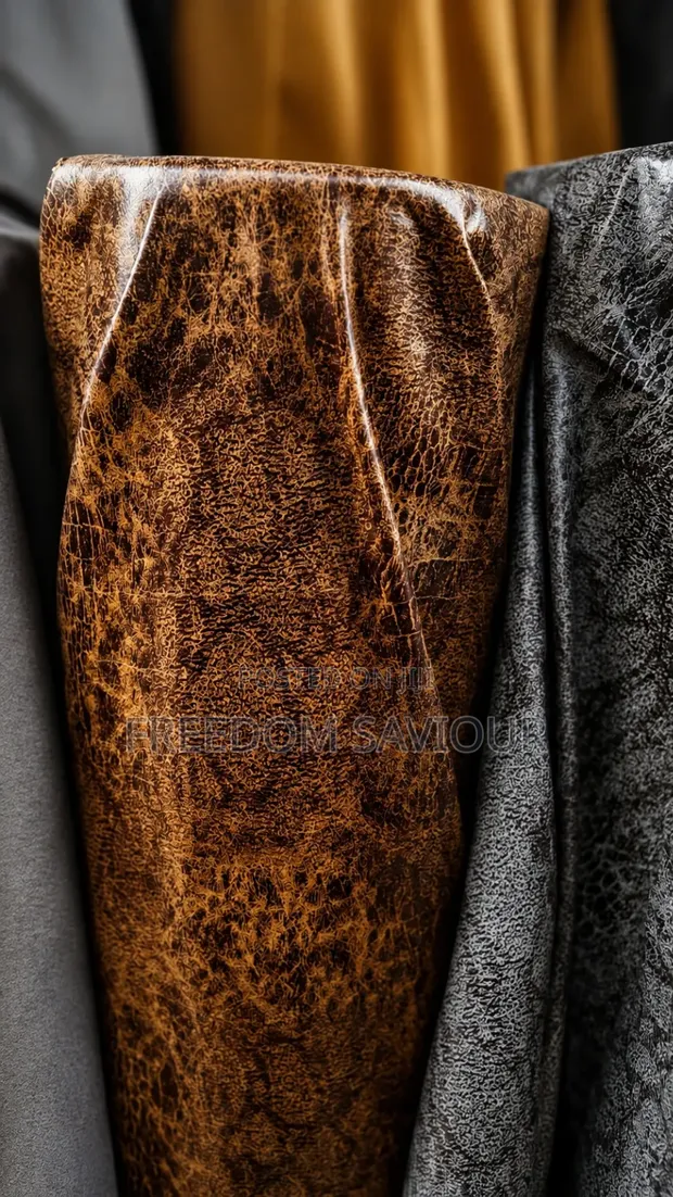 Premium Antique Brown Leather Upholstery Material - 1