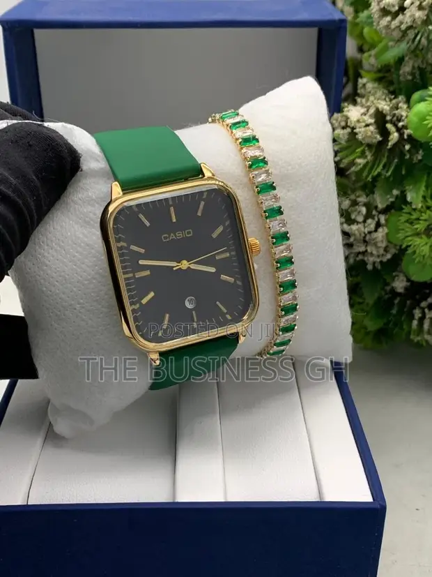 Casio Watch and Bracelet Set for Ladies - 1