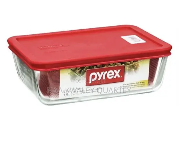 Pyrex 1.5L Glass Bowl with Plastic Lid - 1