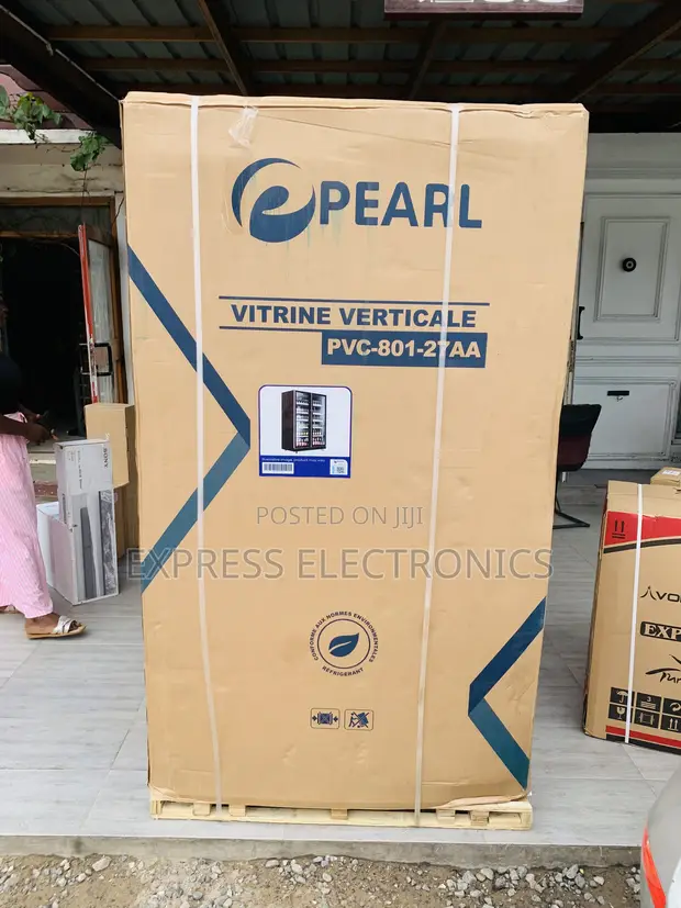 Pearl PVC-801-27AA 690L Double-Door Glass Display Fridge - 1