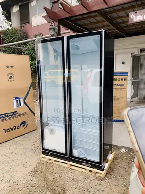 Pearl PVC-801-27AA 690L Double-Door Glass Display Fridge