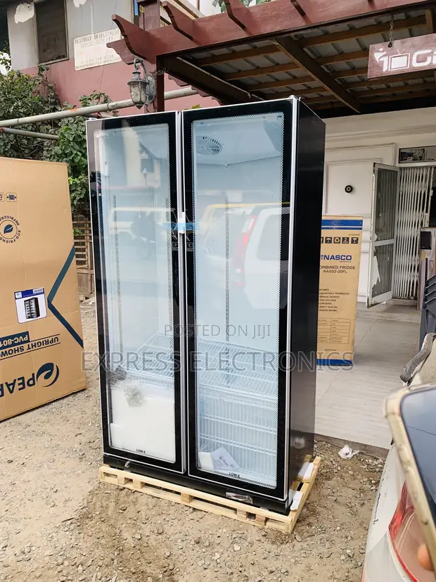 Pearl PVC-801-27AA 690L Double-Door Glass Display Fridge - 1