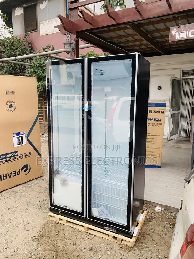 Pearl PVC-801-27AA 690L Double-Door Glass Display Fridge - 1
