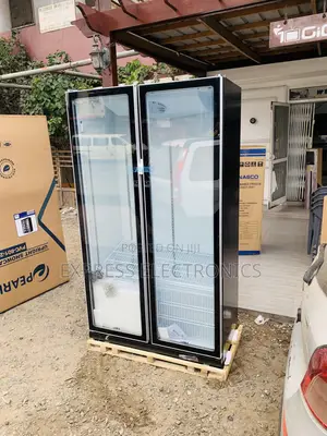 Pearl PVC-801-27AA 690L Double-Door Glass Display Fridge