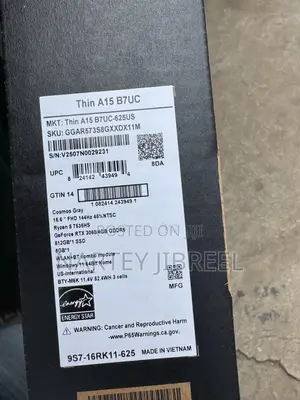 MSI GF75 Thin Gaming Laptop - Ryzen 5, 8GB RAM, 512GB SSD
