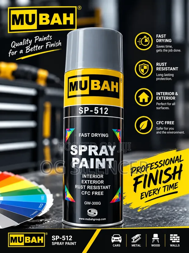 MUBAH Can Spray - Black, High-Gloss - 1