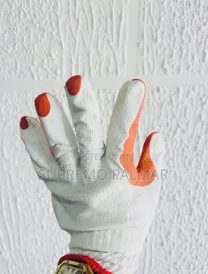 Orange Palm Grip Latex-Coated Safety Work Gloves