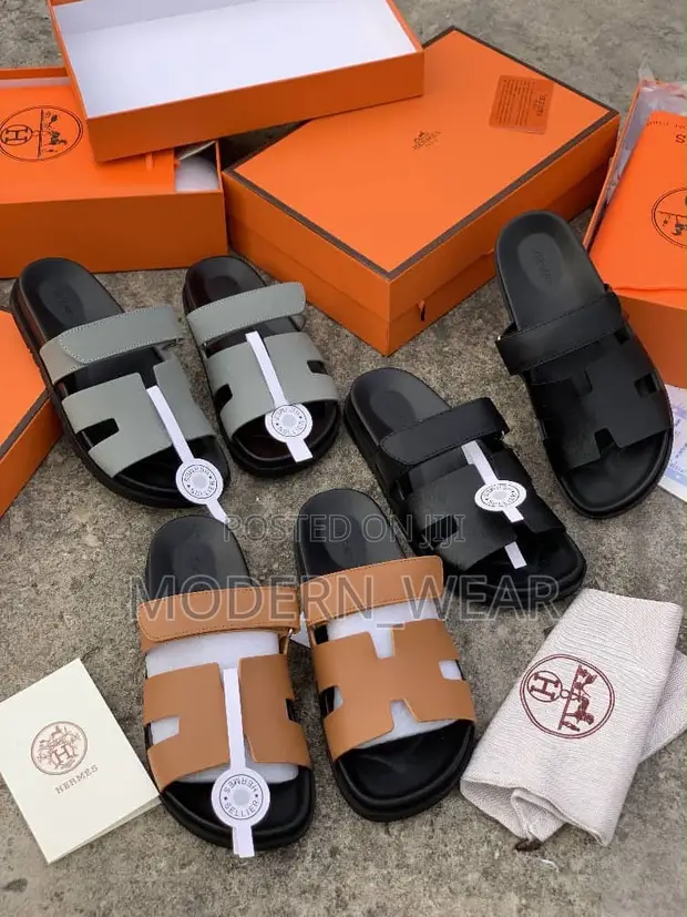 Genuine Leather Hermes Slippers - 1