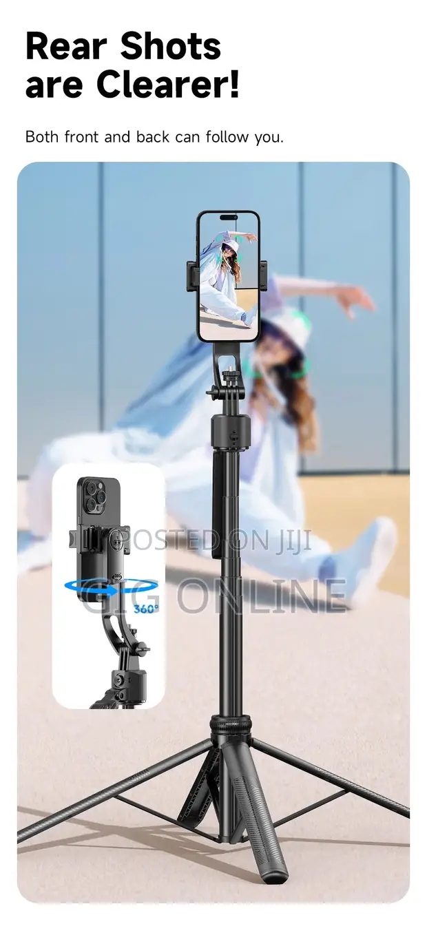 C17 AI Face Tracking Selfie Stick & Tripod - 1