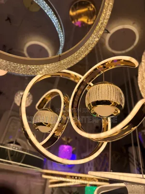 Tricolor LED Pendant Light - Gold Ring Design