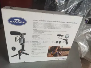 Mobile Vlogging Kit with Microphone, Light, and Stand