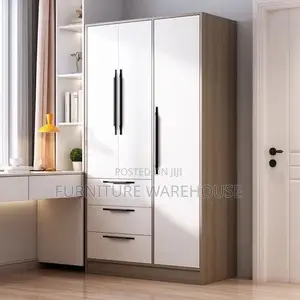 Modern Three Door Wooden Wardrobe with Vanity