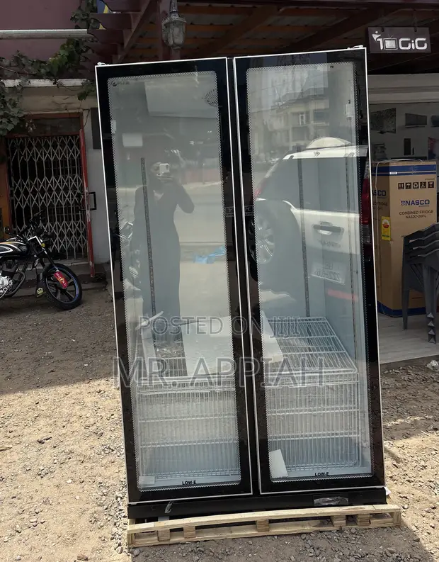 Pearl PVC-801-27AA 2 Door Glass Display Refrigerator - 1
