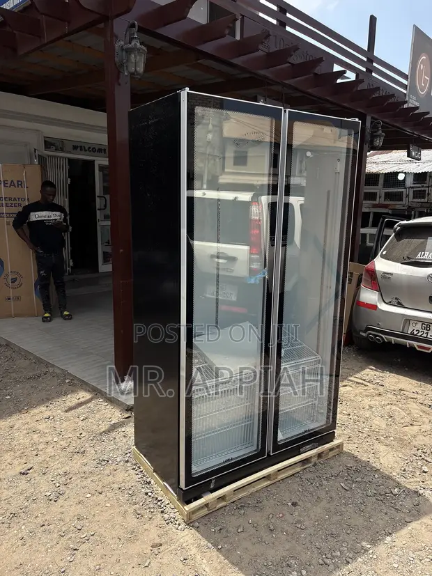 Pearl PVC-801-27AA Double Door Glass Display Fridge - 1
