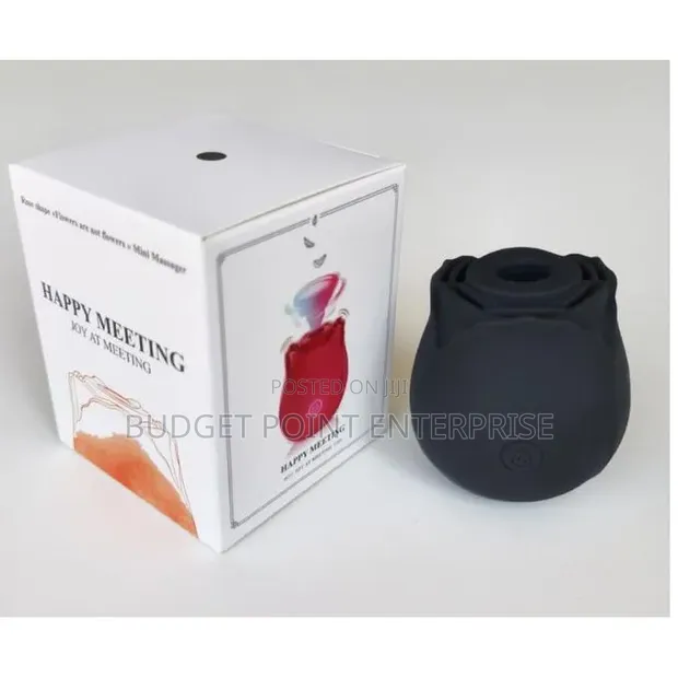 Rose Sucking Vibrator - Black - 1