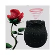 Rose Sucking Vibrator - Black - 2