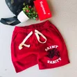 Red Graphic Drawstring Shorts - Dripping Style Design - 1