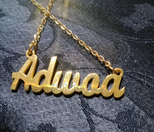 Akua/Adwoa Name Necklace - Gold Plated Stainless Steel - 1