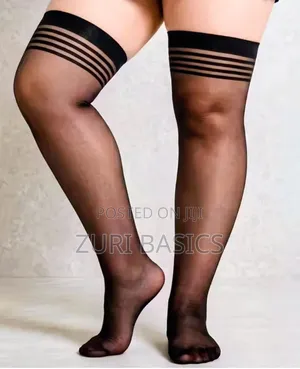 Women's Thigh High Stockings - Black, 30 Denier