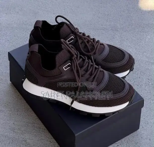 Bruno Renzoni Mesh and Leather Sneakers - Brown - 1