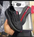 Prada Black Mesh and Leather Low-Top Sneakers - 2