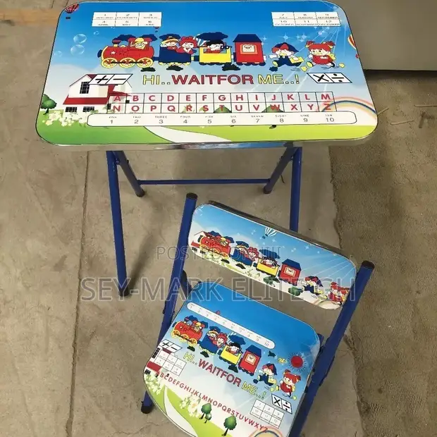 Foldable Kids Study Table & Chair Set - 1