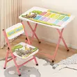 Foldable Kids Study Table & Chair Set - 5