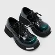Balenciaga Derby Shoes - Dark Green Metal Spike & Skull Accent - 1