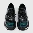 Balenciaga Derby Shoes - Dark Green Metal Spike & Skull Accent - 2