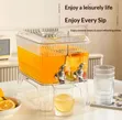 5.5L Acrylic Double Beverage Dispenser with Stand & Spigots - 1