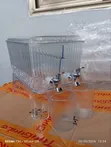 5.5L Acrylic Double Beverage Dispenser with Stand & Spigots - 4