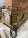 Black Metal Toilet Paper Holder with Shelf & Basket - 1