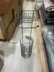 Black Metal Toilet Paper Holder with Shelf & Basket - 2