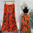 Women's Pleated Maxi Skirt - 5